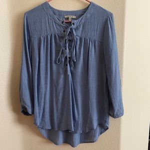 Papaya light blue blouse